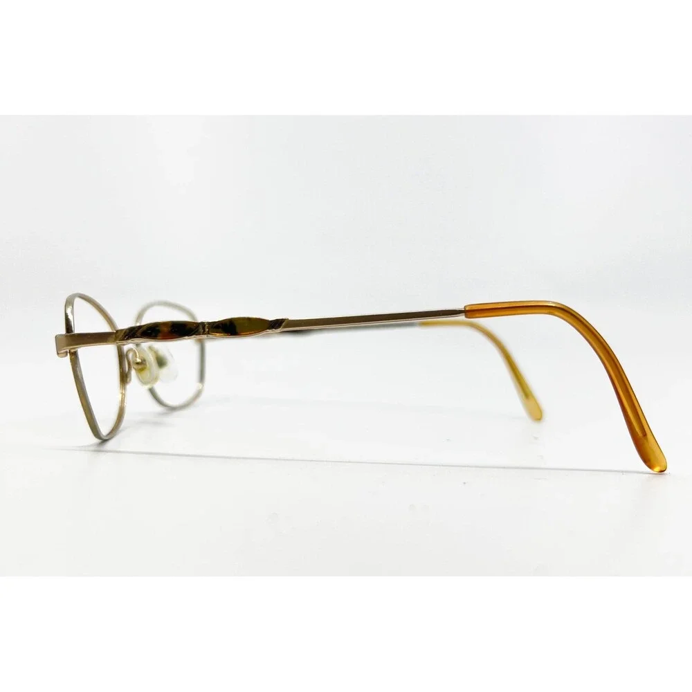 Sans Pareil Eyeglasses Womens Brown Gold Linda Evas 286 Cocoa 135 50-17-135